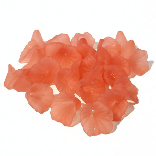 30pc 12mm Orange Lily Acrylic Flowers