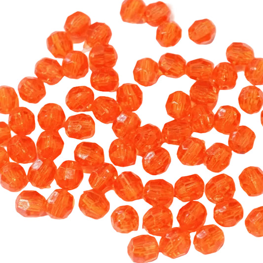 BULK SALE! 1000 Orange Acrylic Faceted Beads