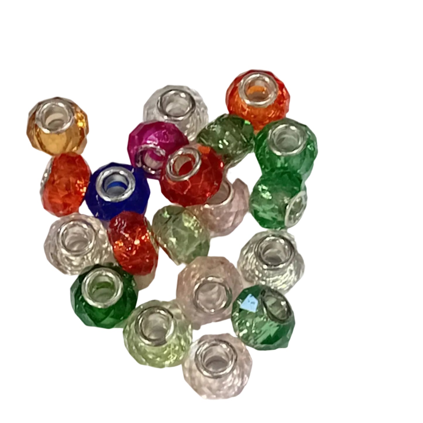 20pc Mixed Faceted Rondelle European Bead Pack