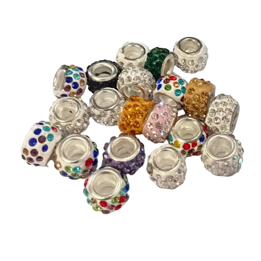 20pc Mix Of European Rhinestone Beads