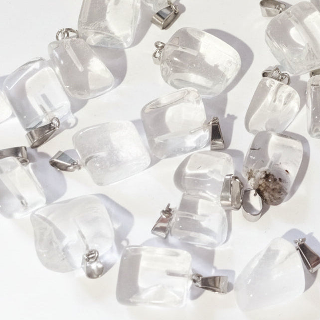 Clear Quartz Nugget Pendant with Bail