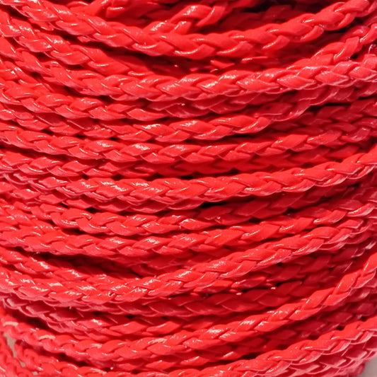 10M 3mm Red Polyester Braided Cord
