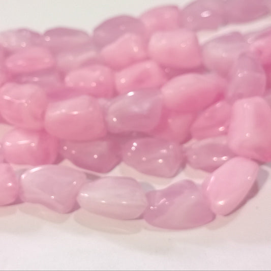 Pink Acrylic Nugget Beads