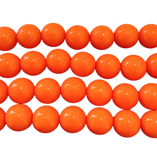 10mm Orange Round Acrylic Beads