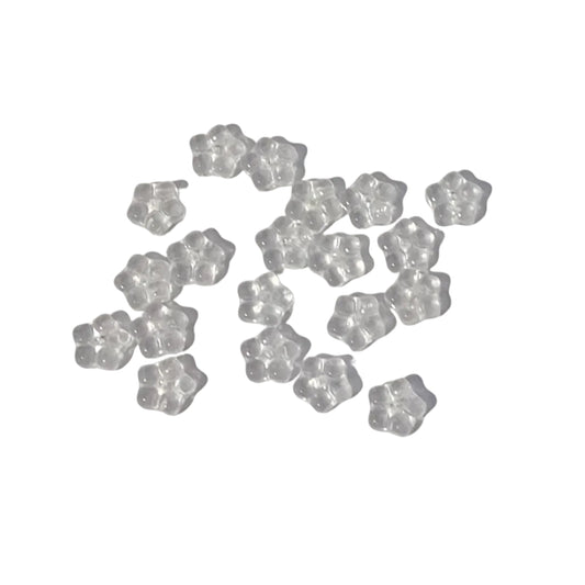 20pc Clear 8mm 20pc Flat Flower Beads