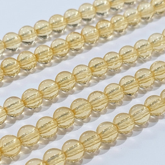 6mm Yellow Round Acrylic Beads