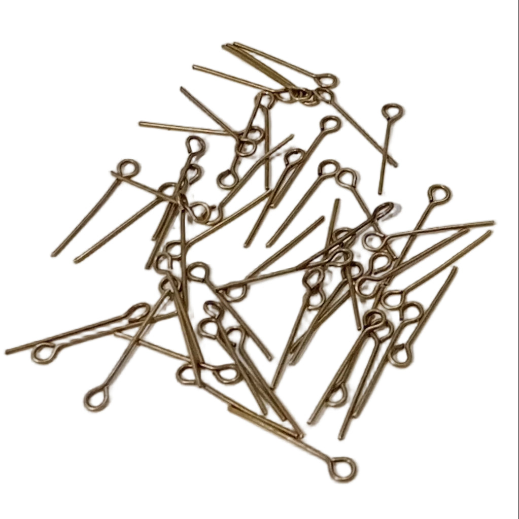 50pc Bronze 2cm Eye Pins
