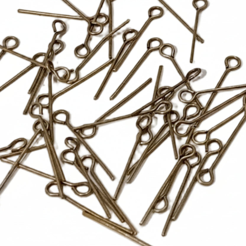 50pc Bronze 2cm Eye Pins