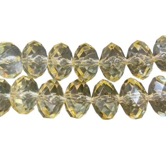 Light Yellow Acrylic Rondelle Faceted Beads