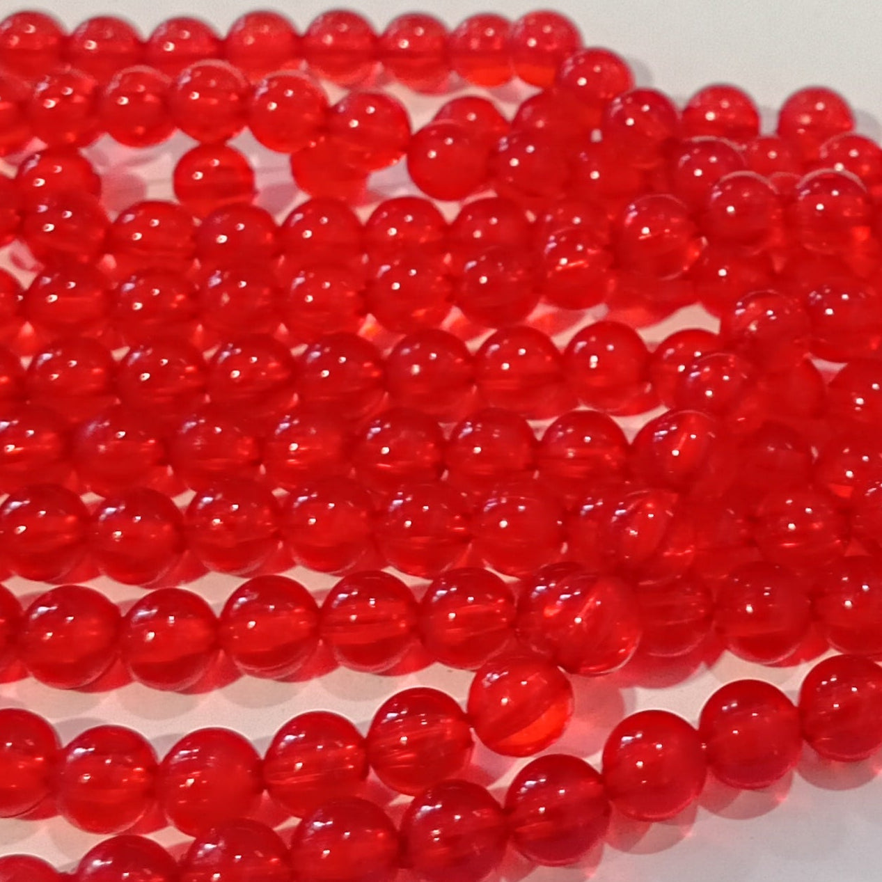 6mm Red Round Acrylic Beads
