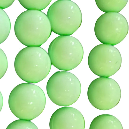 10mm Light Green Round Acrylic Beads