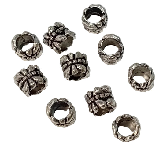 10pc Silver Spacer Beads