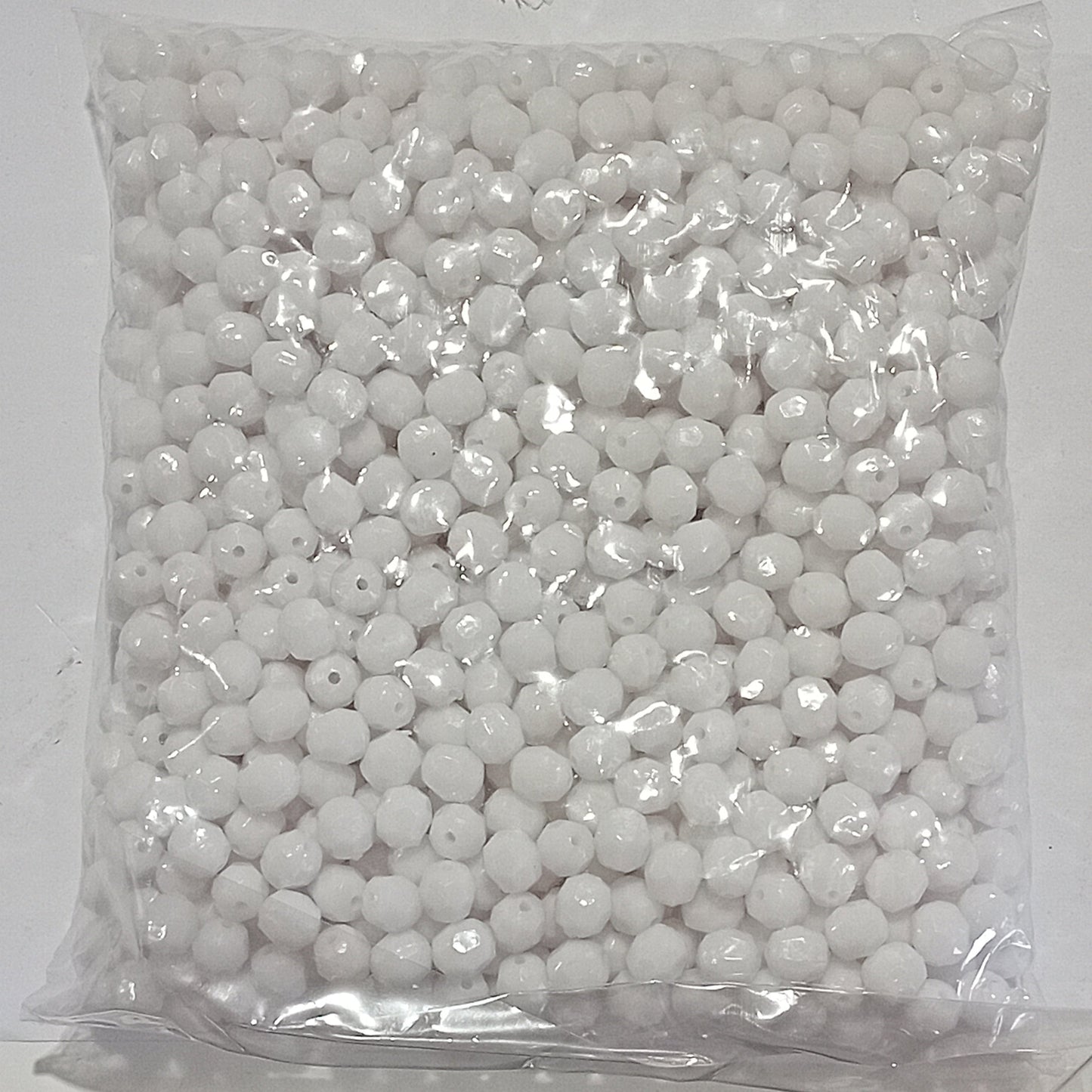 BULK SALE! 1000 White AB Acrylic Faceted Beads