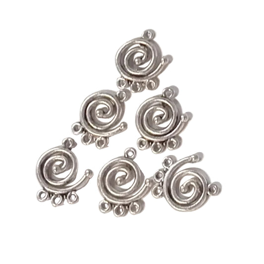 6pc Silver Swirl Link Connectors
