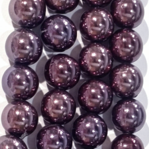 10mm Metallic Purple Round Acrylic Beads