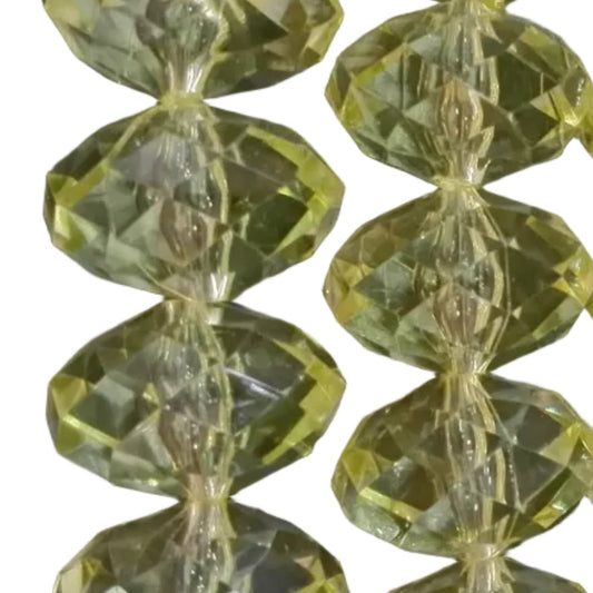 Light Green Acrylic Rondelle Faceted Beads