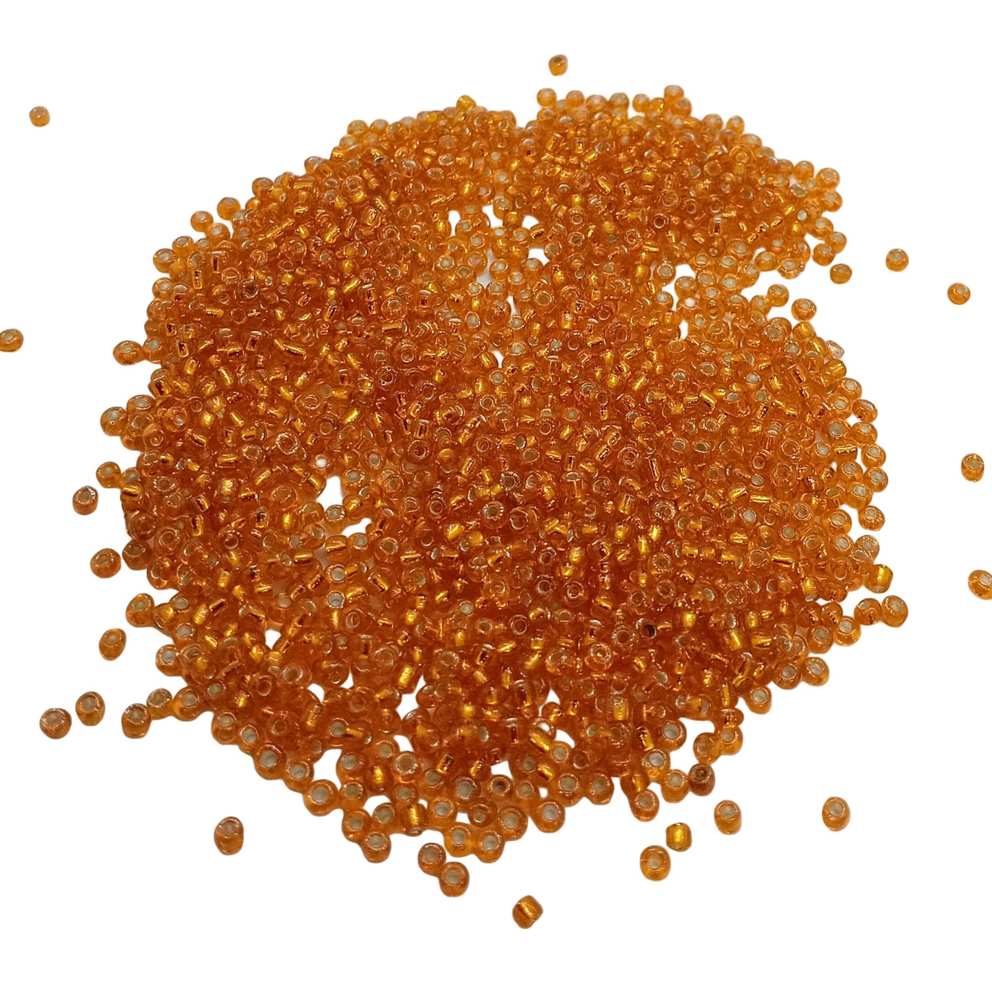 15g 11/0 2mm Orange Silver Lined Seed Beads