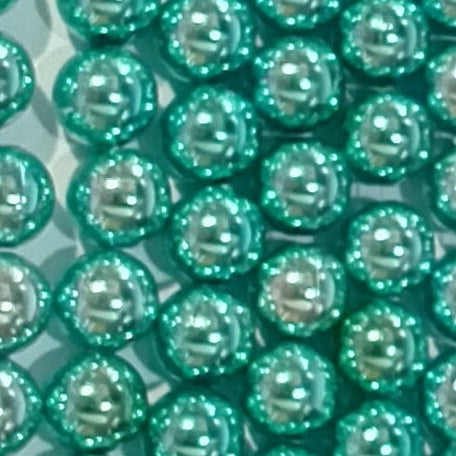 10mm Metallic Light Blue Round Acrylic Beads
