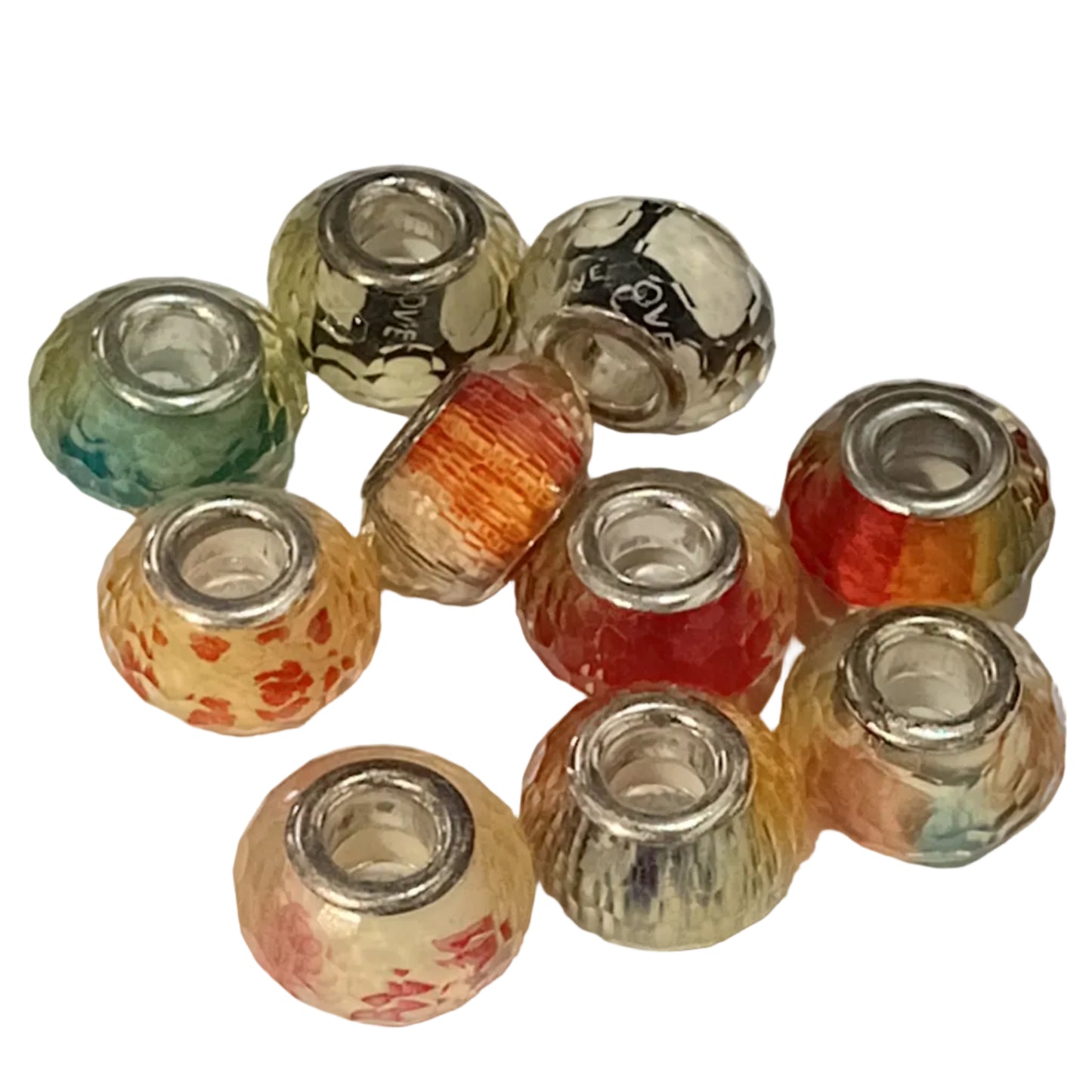 10pc Mixed Faceted European Bead Pack