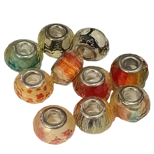 10pc Mixed Faceted European Bead Pack