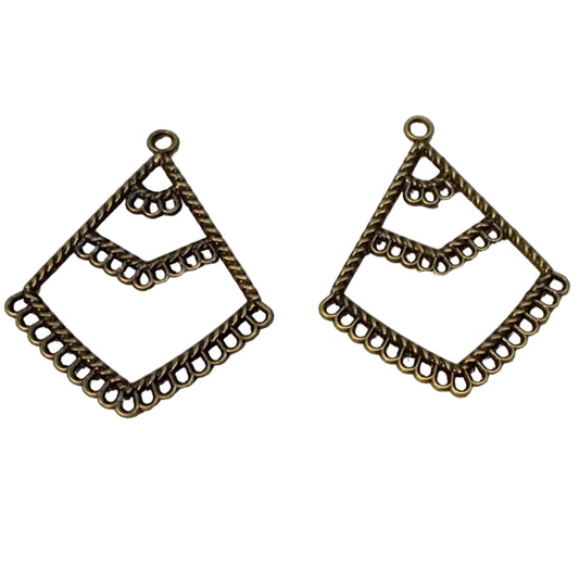 2pc Bronze Triangle Chandelier Connectors