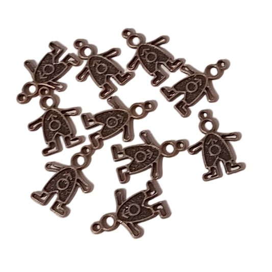 10pc Copper Child Charms