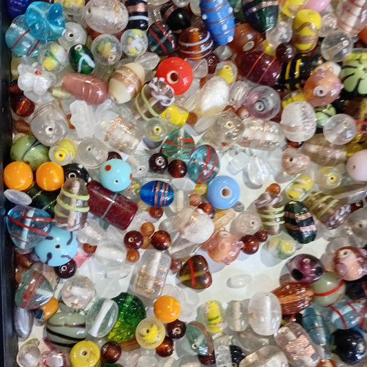 100g Small & Large Mixed Lampwork Beads