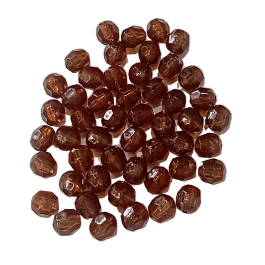 BULK SALE! 1000 Brown Acrylic Faceted Beads