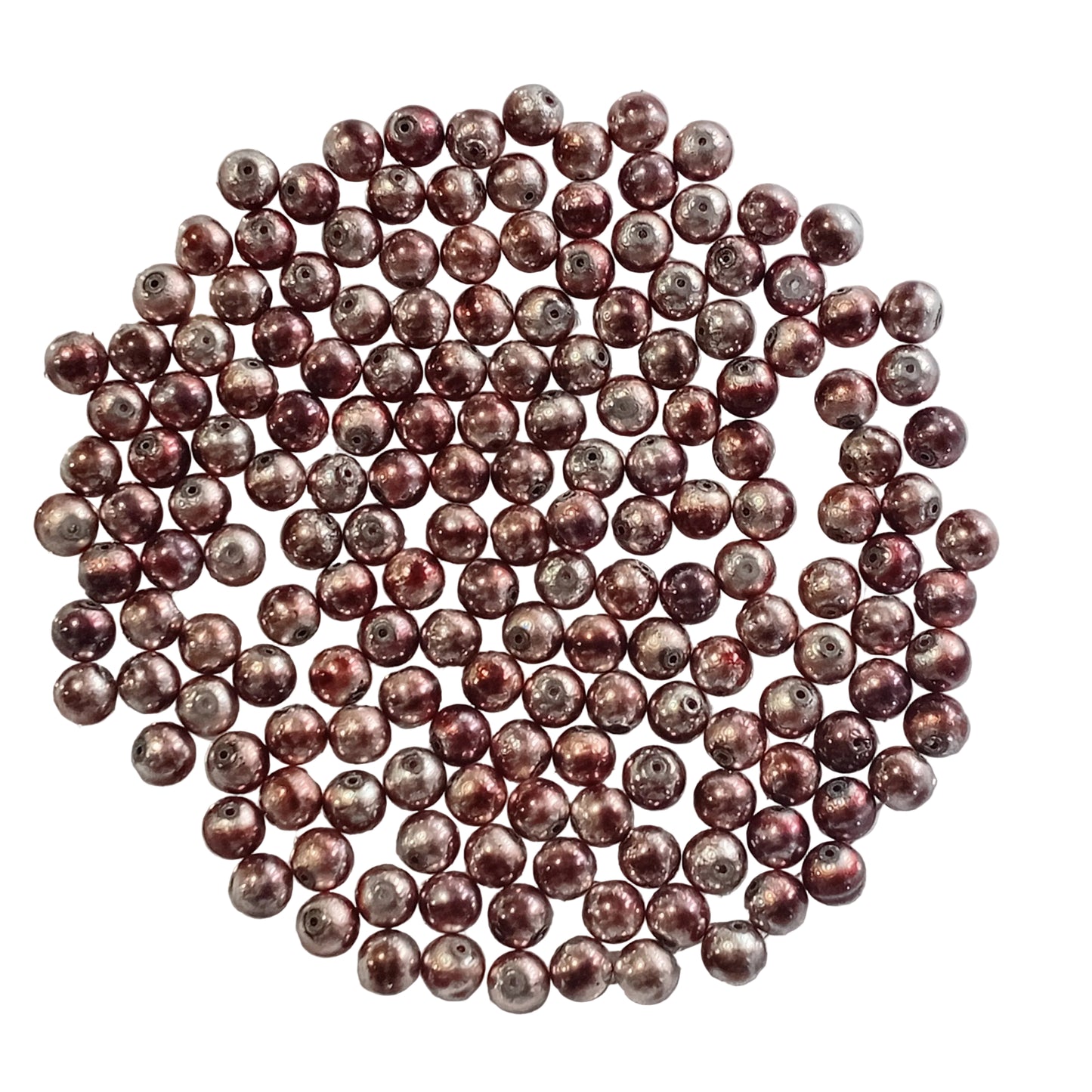 6mm 150pc Metallic Pink & Grey Metal Beads