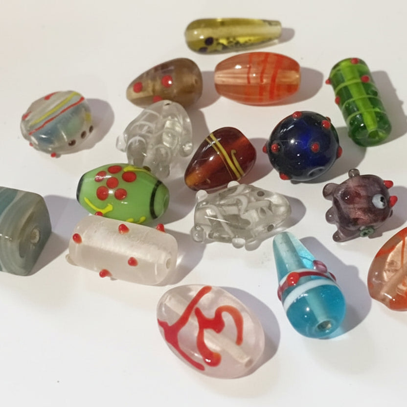 100g Mixed Chunky Lampwork Beads