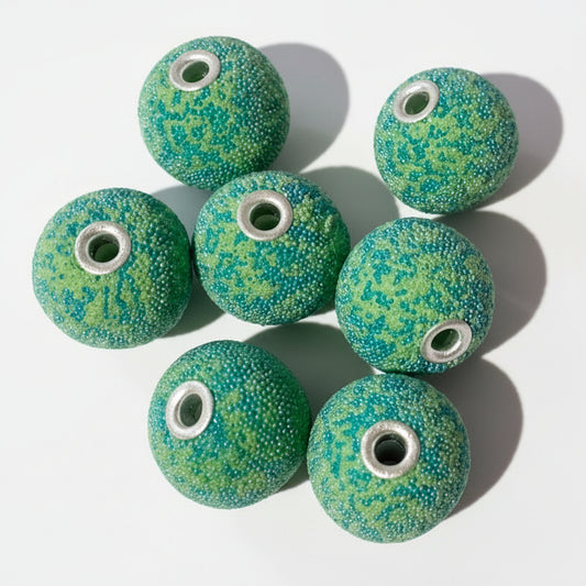 7pc Green & Blue Kashmiri Beads