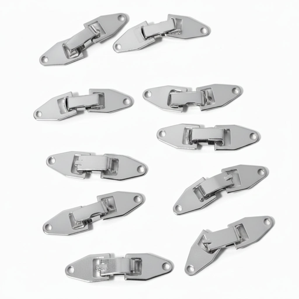 10pc Bright Silver Jewelry Hinges