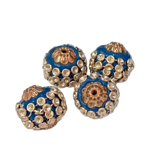 2pc Blue Kashmiri Beads