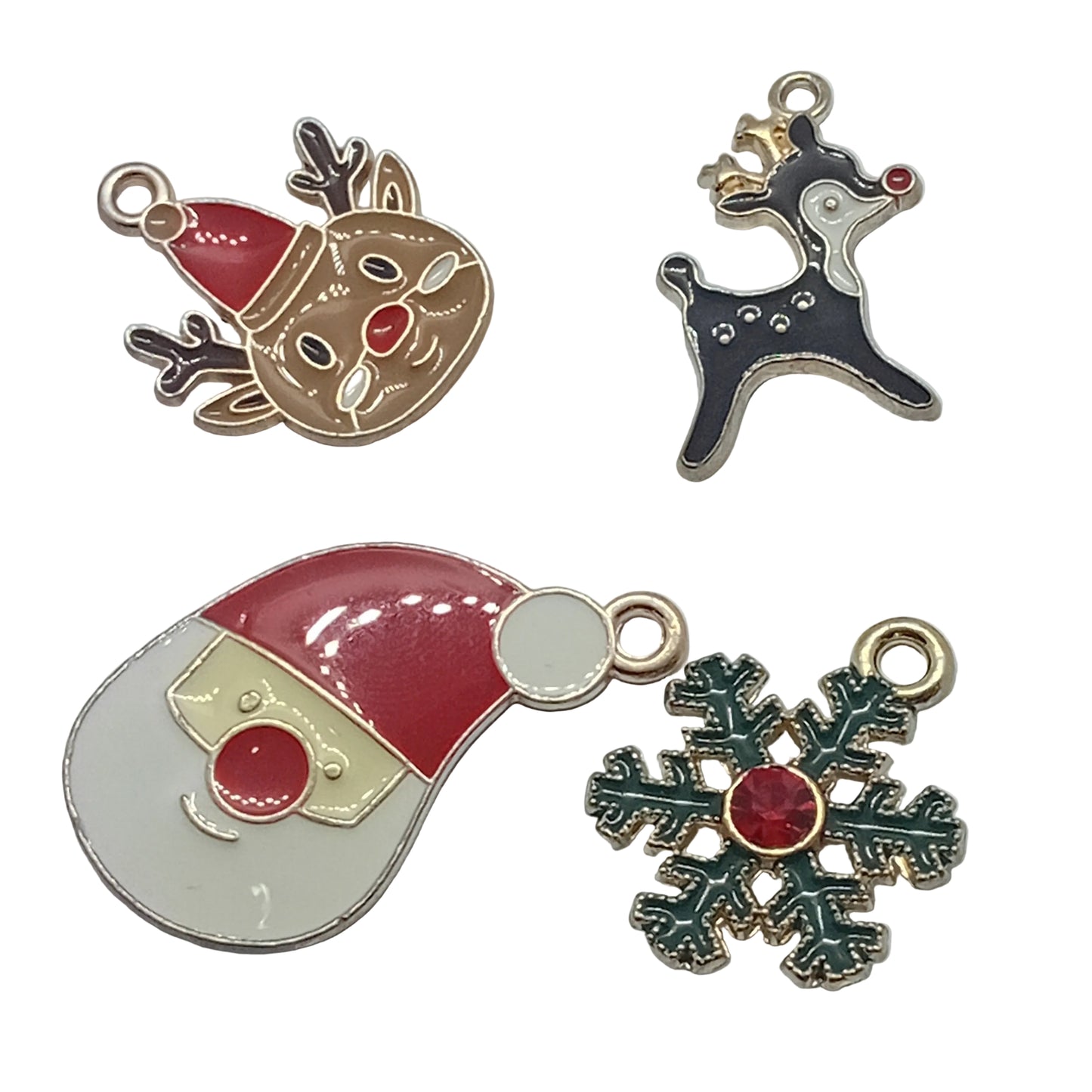 4pc Enamel Christmas Charms Set 2.