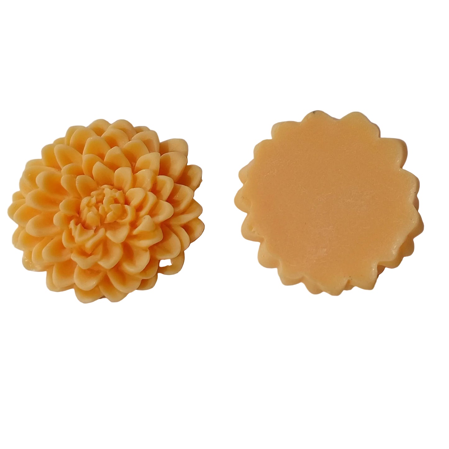 2pc Light Orange Resin Flowers