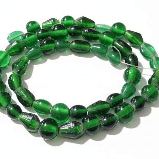48pc Green Lampwork Bead String