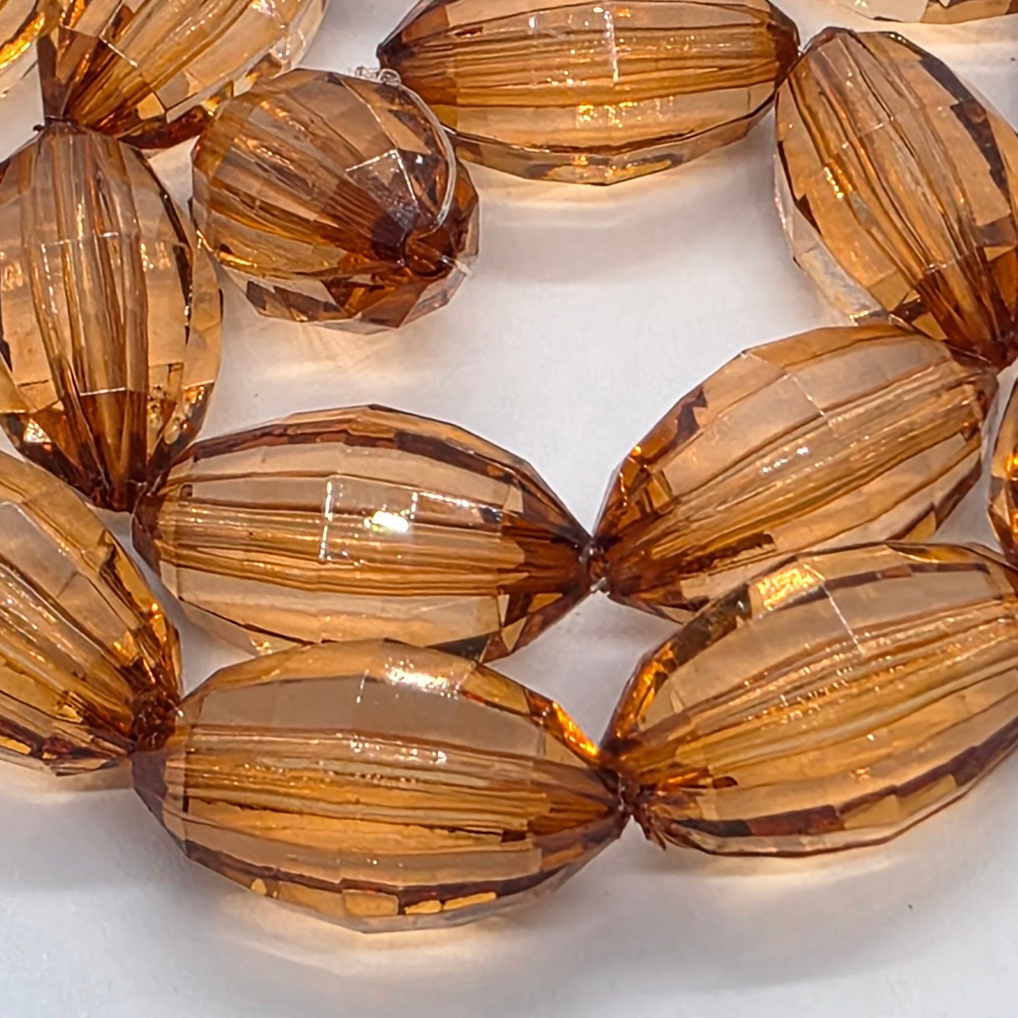 20mm Oval Dark Brown Faceted Acrylic Beads
