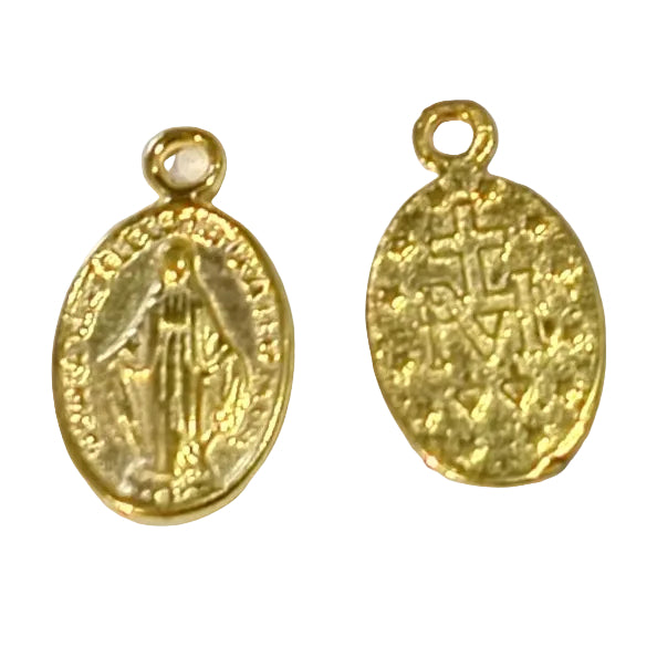 10pc Gold Miraculous Medal Charm Pendants