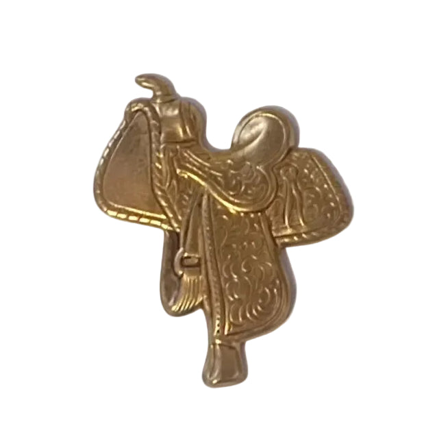 1pc Brass Vintage USA Large Saddle Charm
