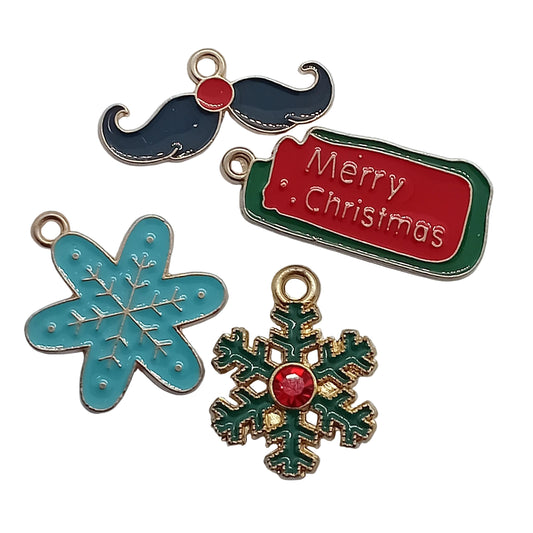 4pc Enamel Christmas Charms Set 15.