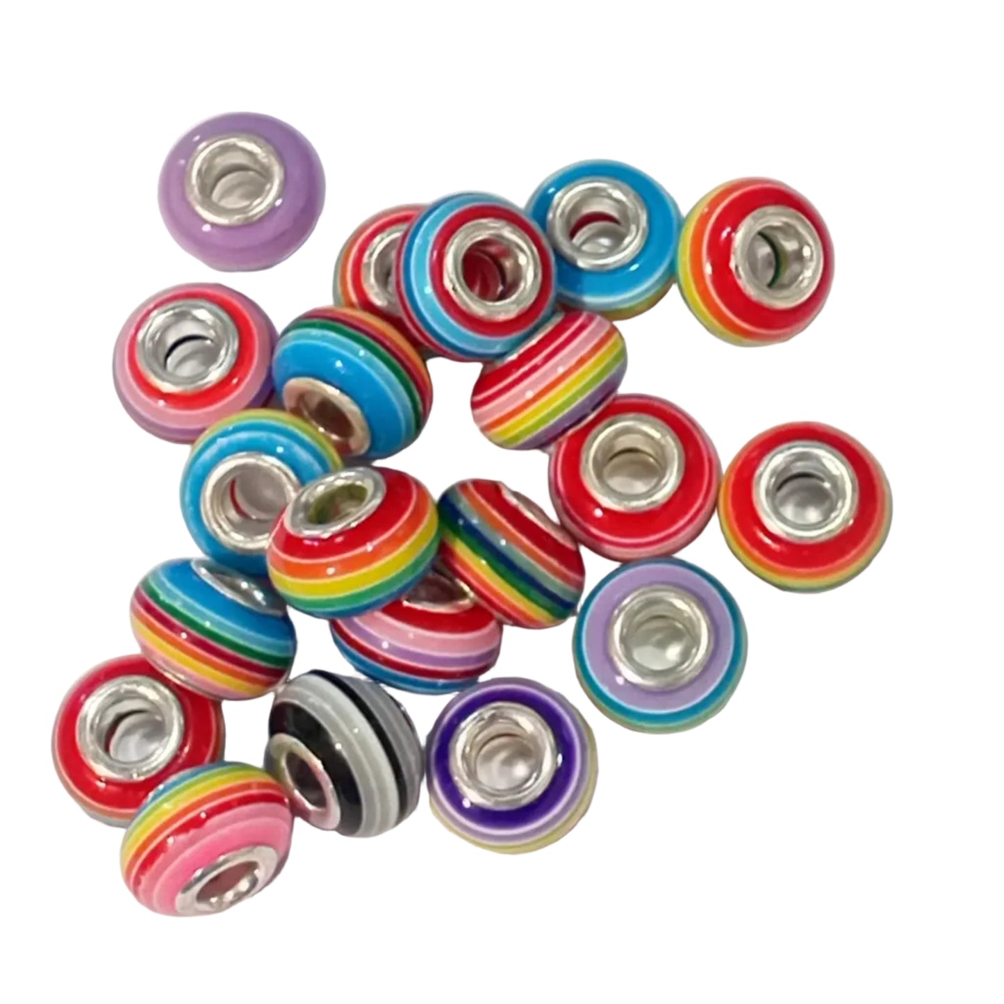 20pc Mixed Stripey European Bead Pack
