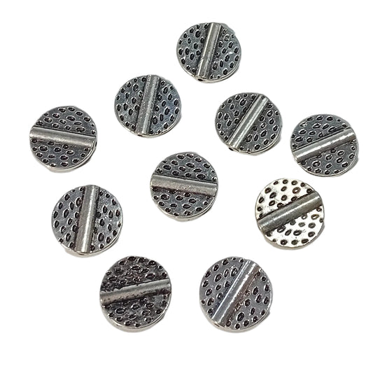 10pc 18mm Silver Metal Beads