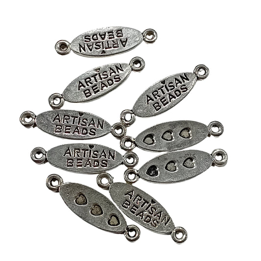 10pc 'Artisan Beads' Silver Link Connectors