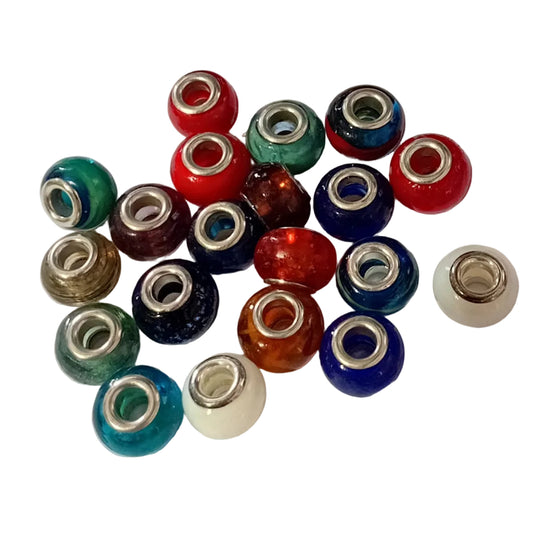 20pc Colourful Mix Of European Beads