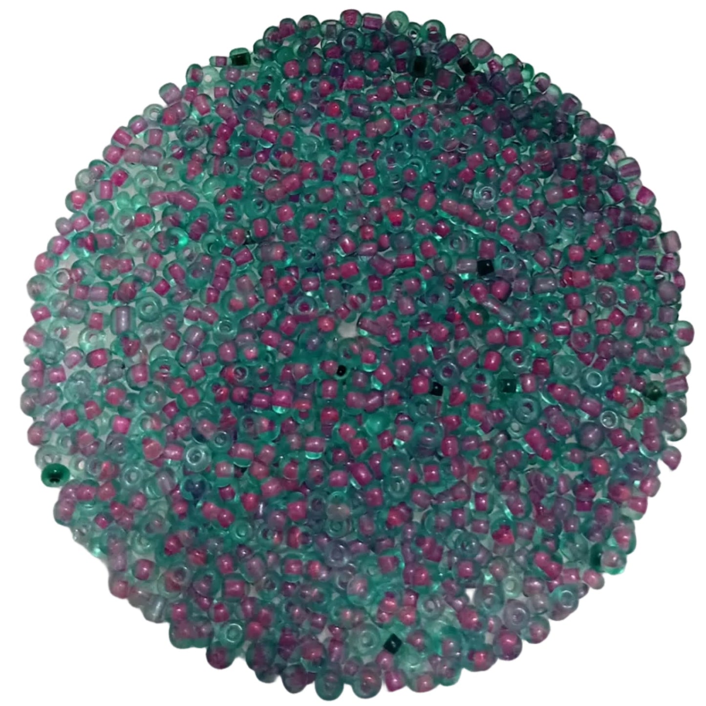 15g 2mm Aqua Lined Purple Seed Beads