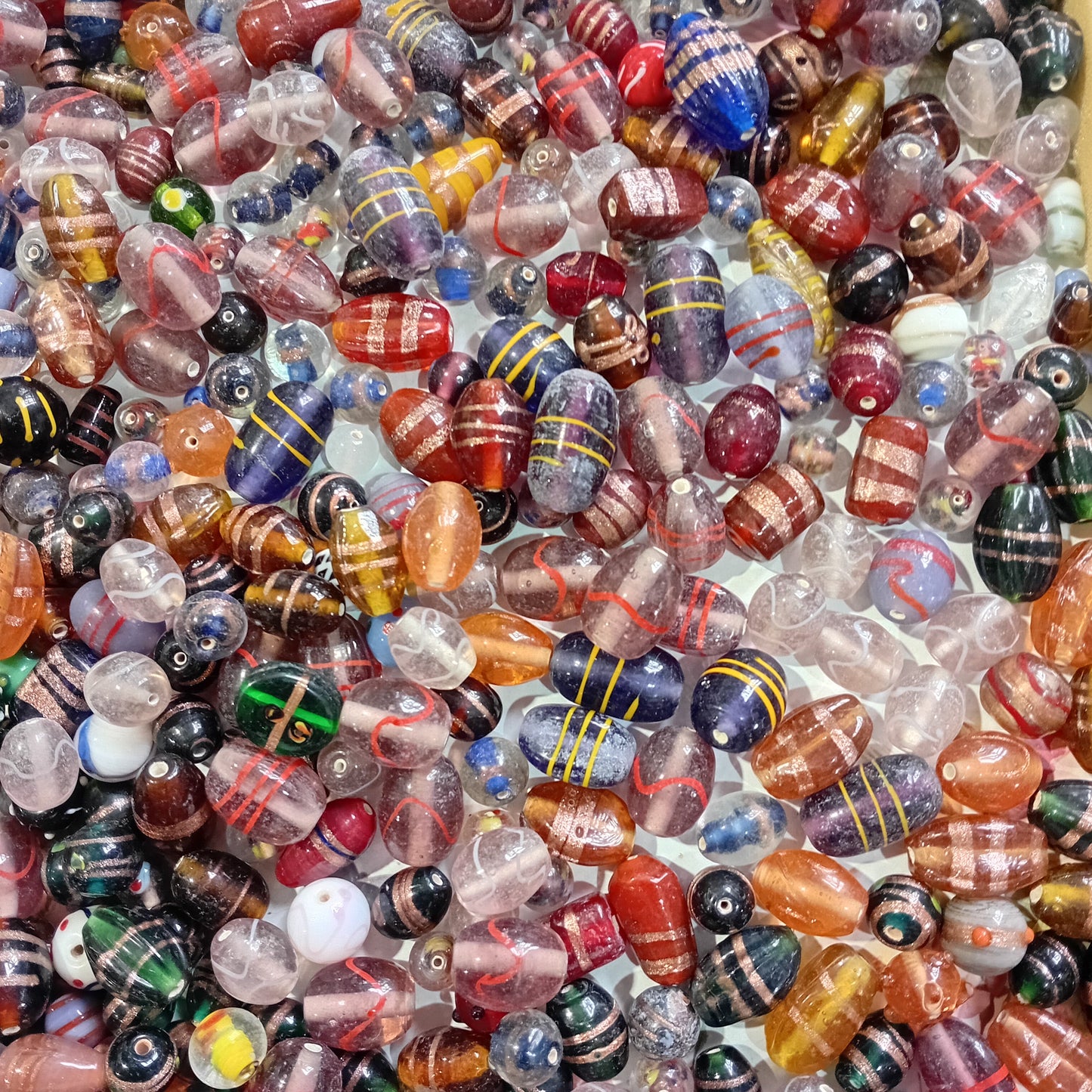 100g Round & Chunky Mixed Lampwork Beads