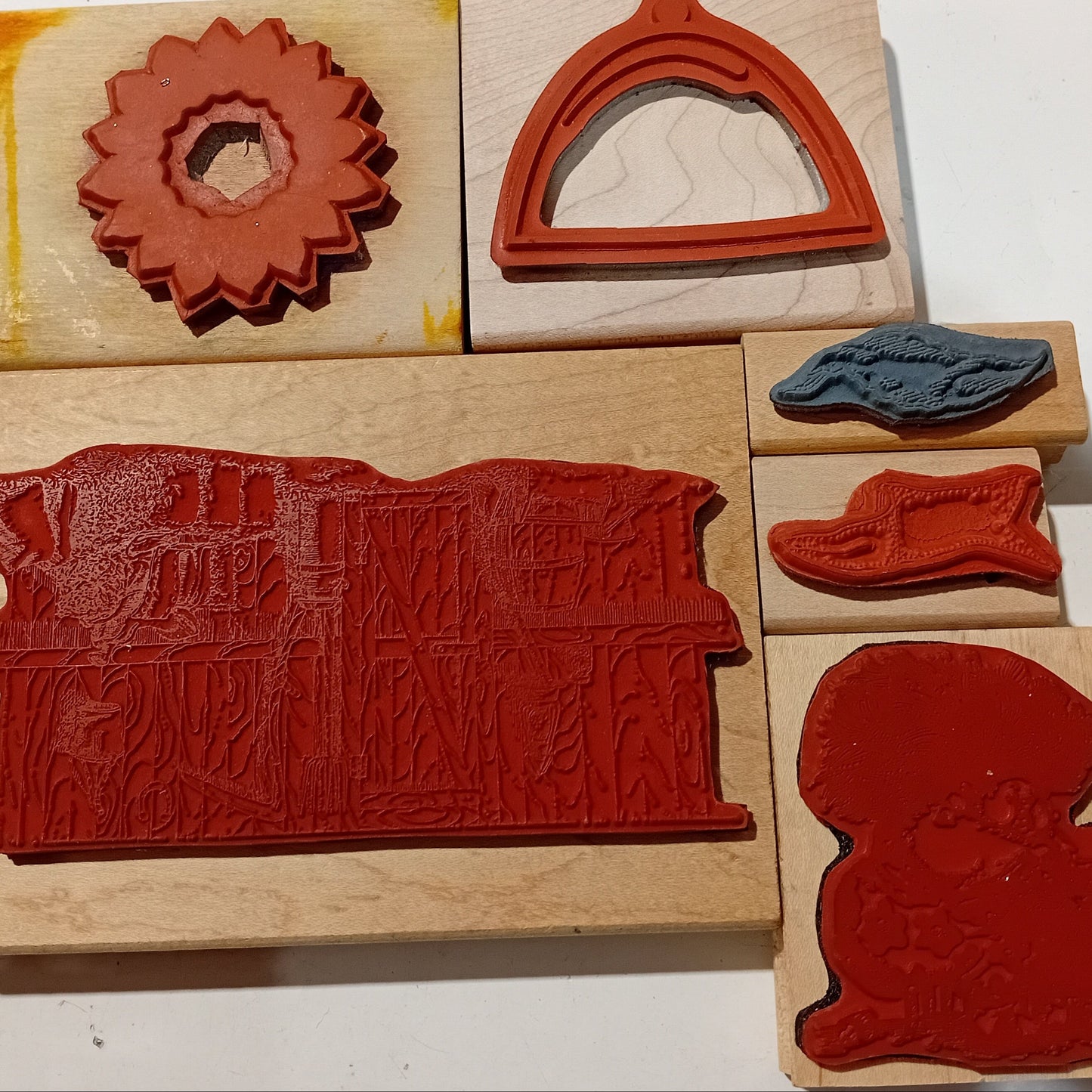 CLEARANCE! 6pc Wooden Rubber Stamp Pack