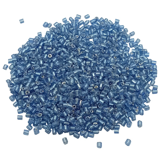 15g 11/0 2mm Light Blue Cut Seed Beads