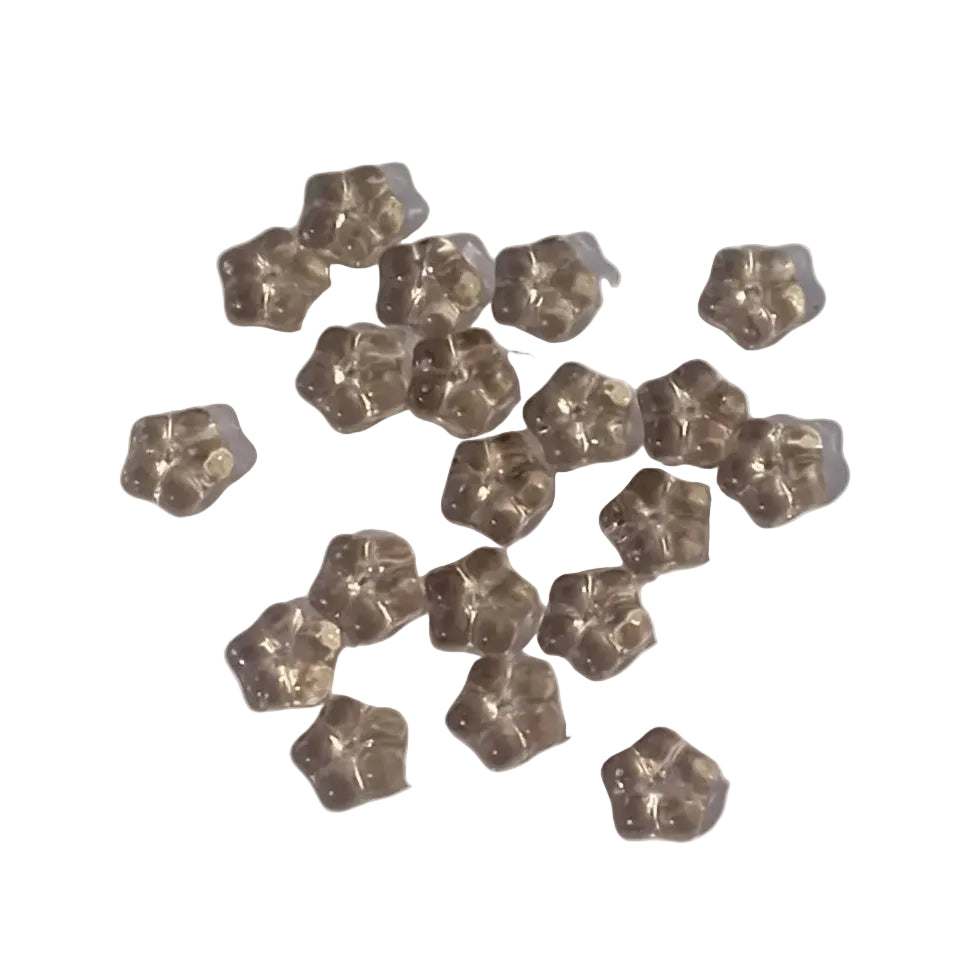 20pc Grey 8mm 20pc Flat Flower Beads