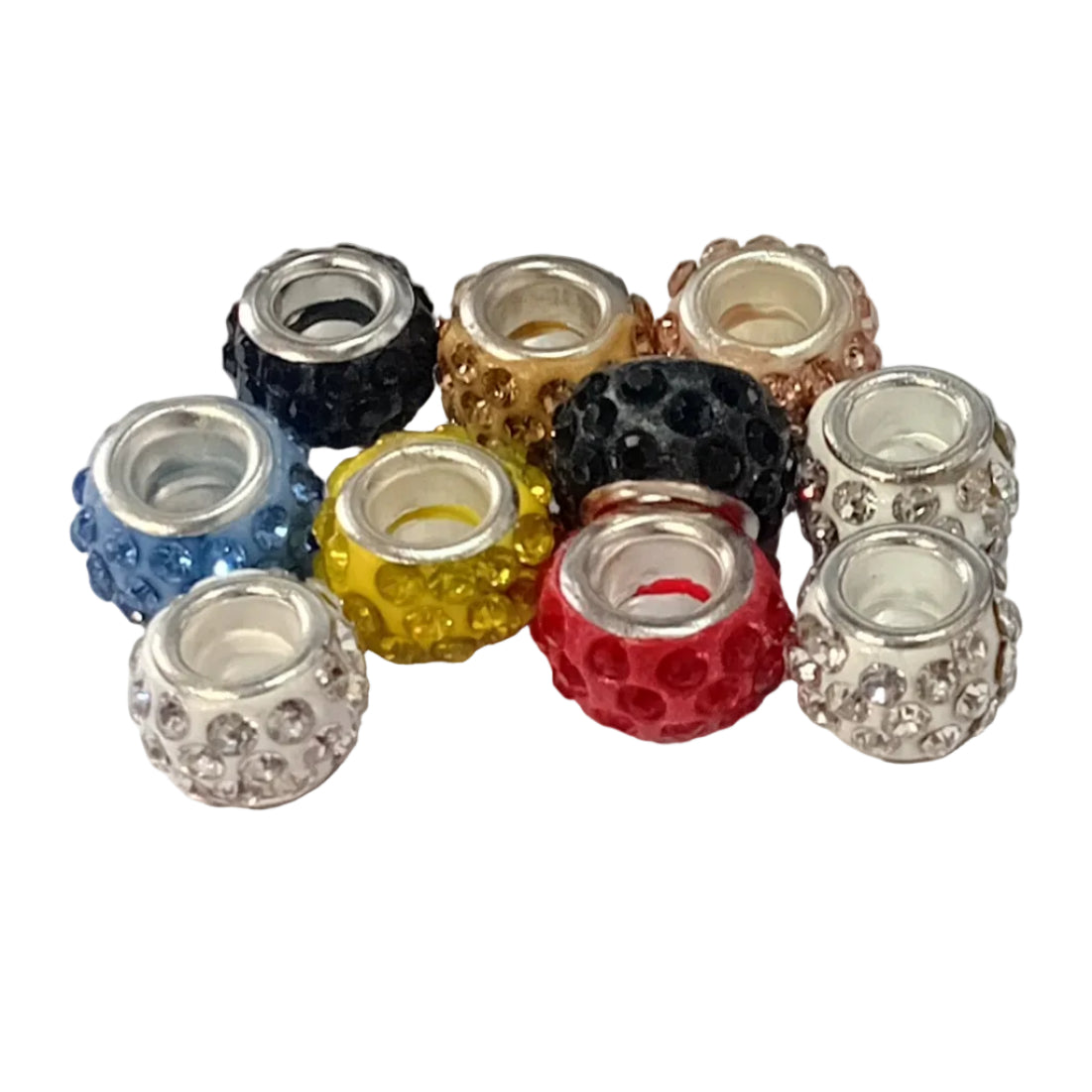 10pc Mix Of European Rhinestone Beads